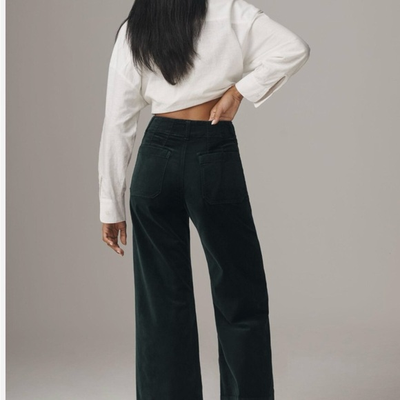 Anthropologie Green Velvet Colette pants - Picture 4 of 7
